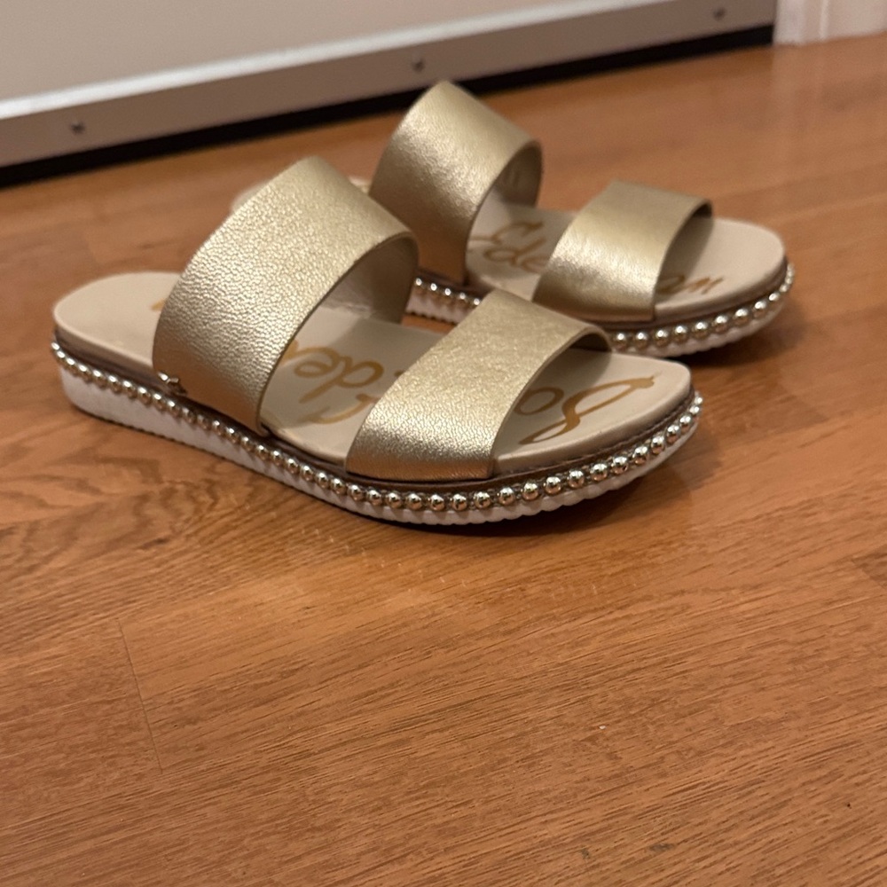 Sam Edelman Gold Sandals with Pearl Detail